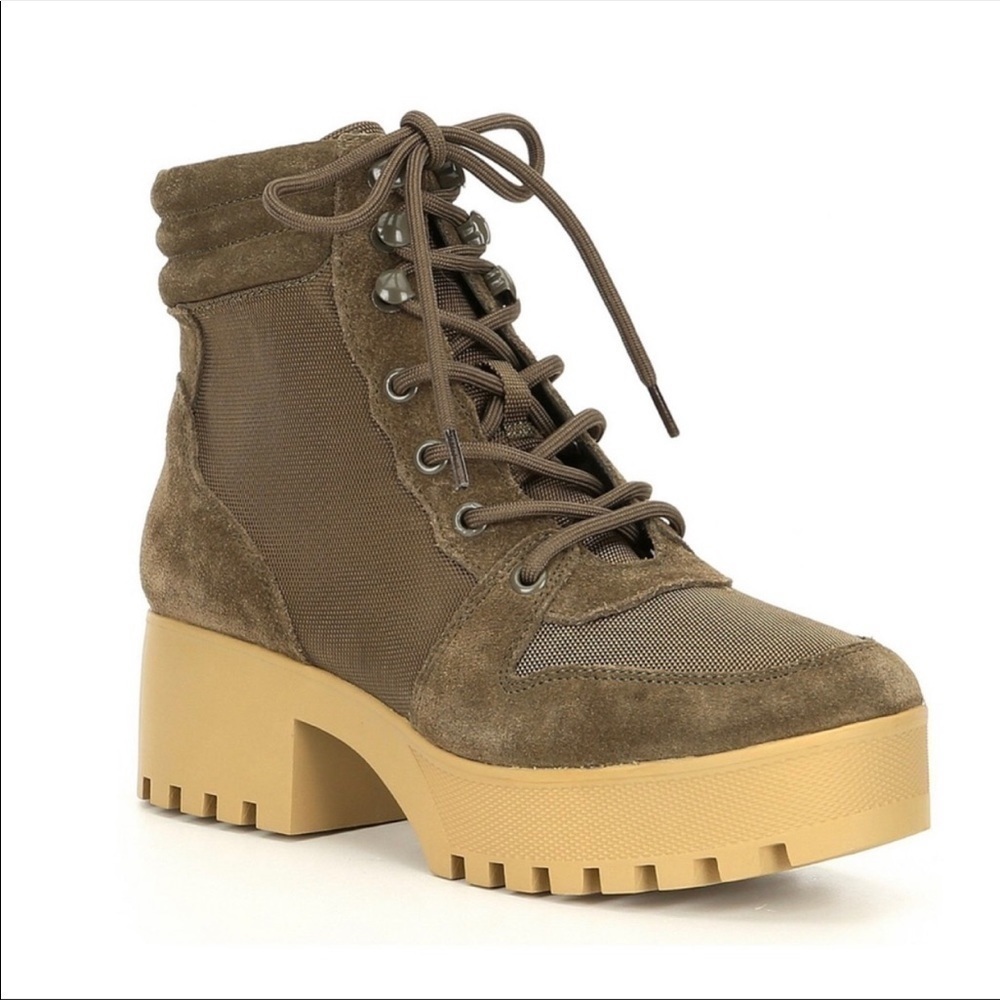 Steve Madden Greater Hiker Olive Platform Combat Boot Size 9.5 Women